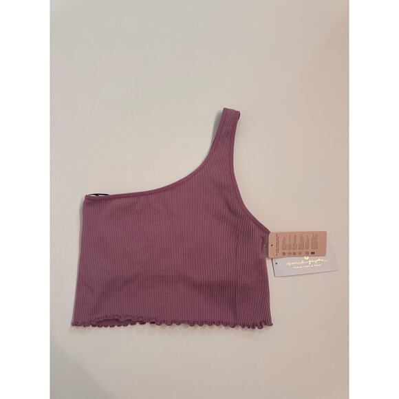 NWT Spiritual Gangster Luna One Shoulder Crop Top Lined Women's Size M/L Purple - Picture 3 of 6